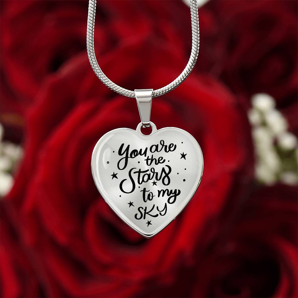 Luxury Graphic Heart Necklace - You are the stars to my sky