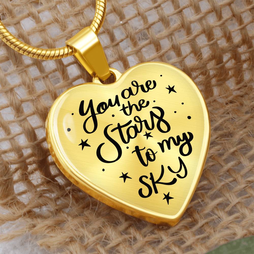 Luxury Graphic Heart Necklace - You are the stars to my sky