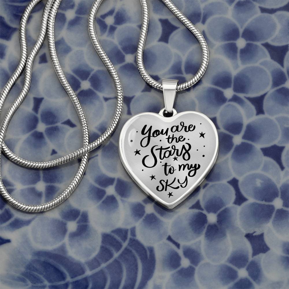 Luxury Graphic Heart Necklace - You are the stars to my sky