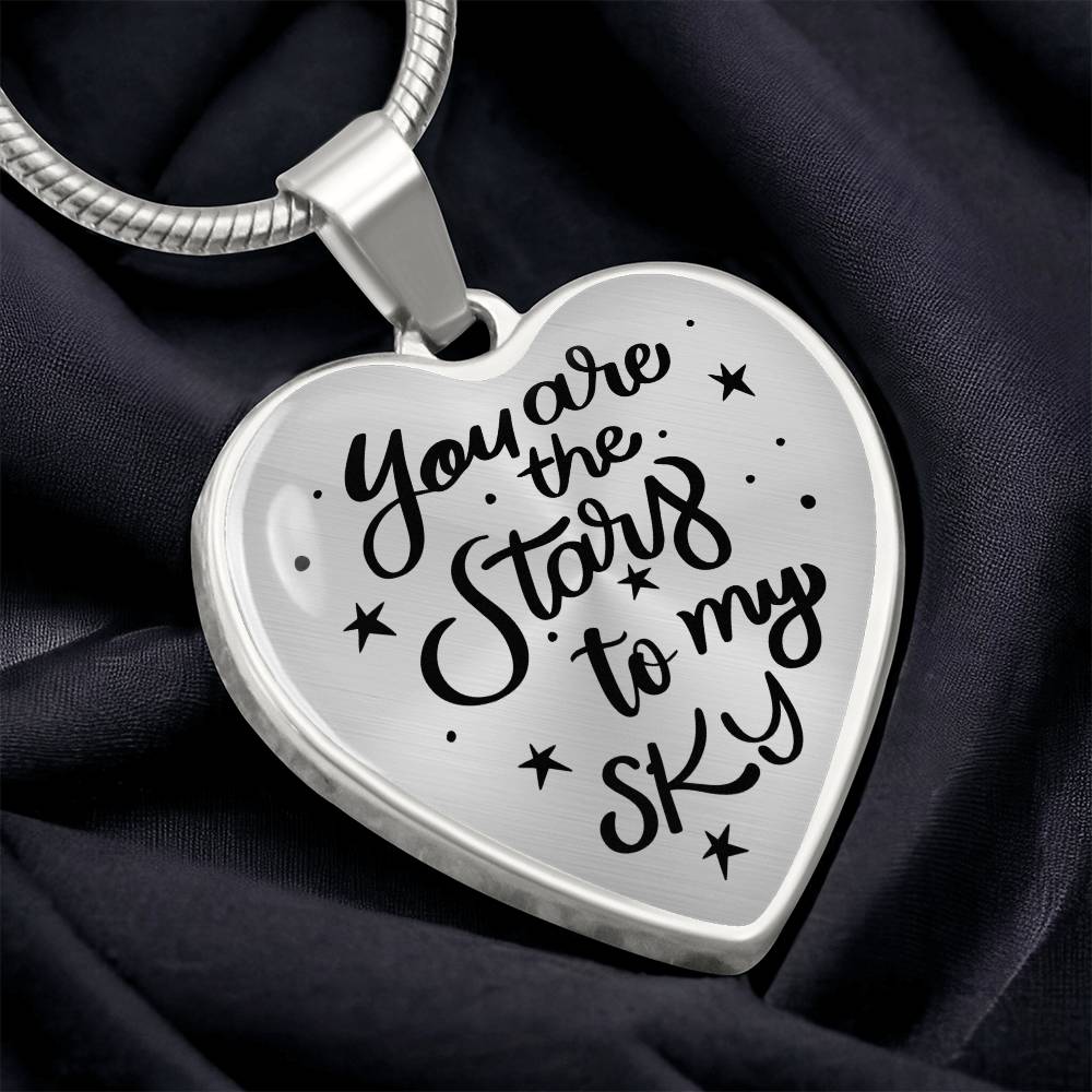 Luxury Graphic Heart Necklace - You are the stars to my sky