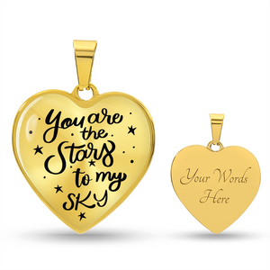 Luxury Graphic Heart Necklace - You are the stars to my sky