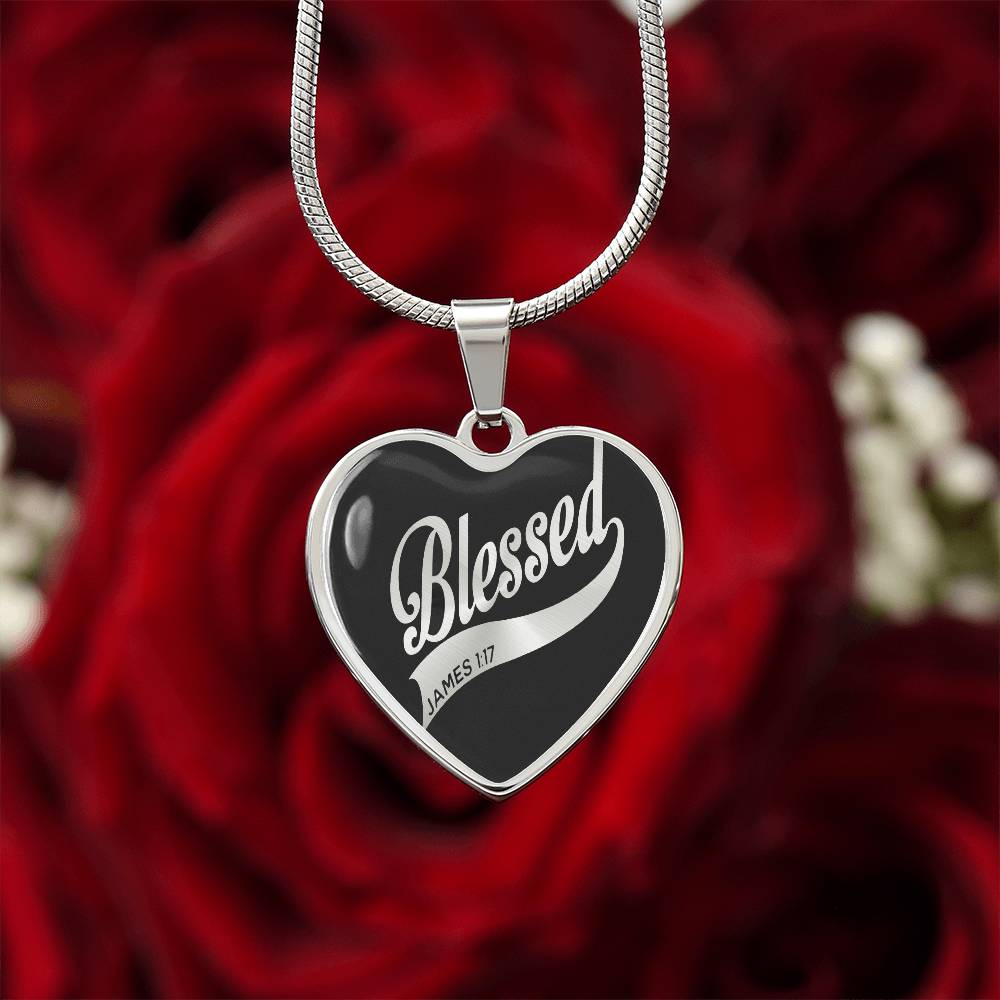 Luxury Graphic Heart Necklace - blessed