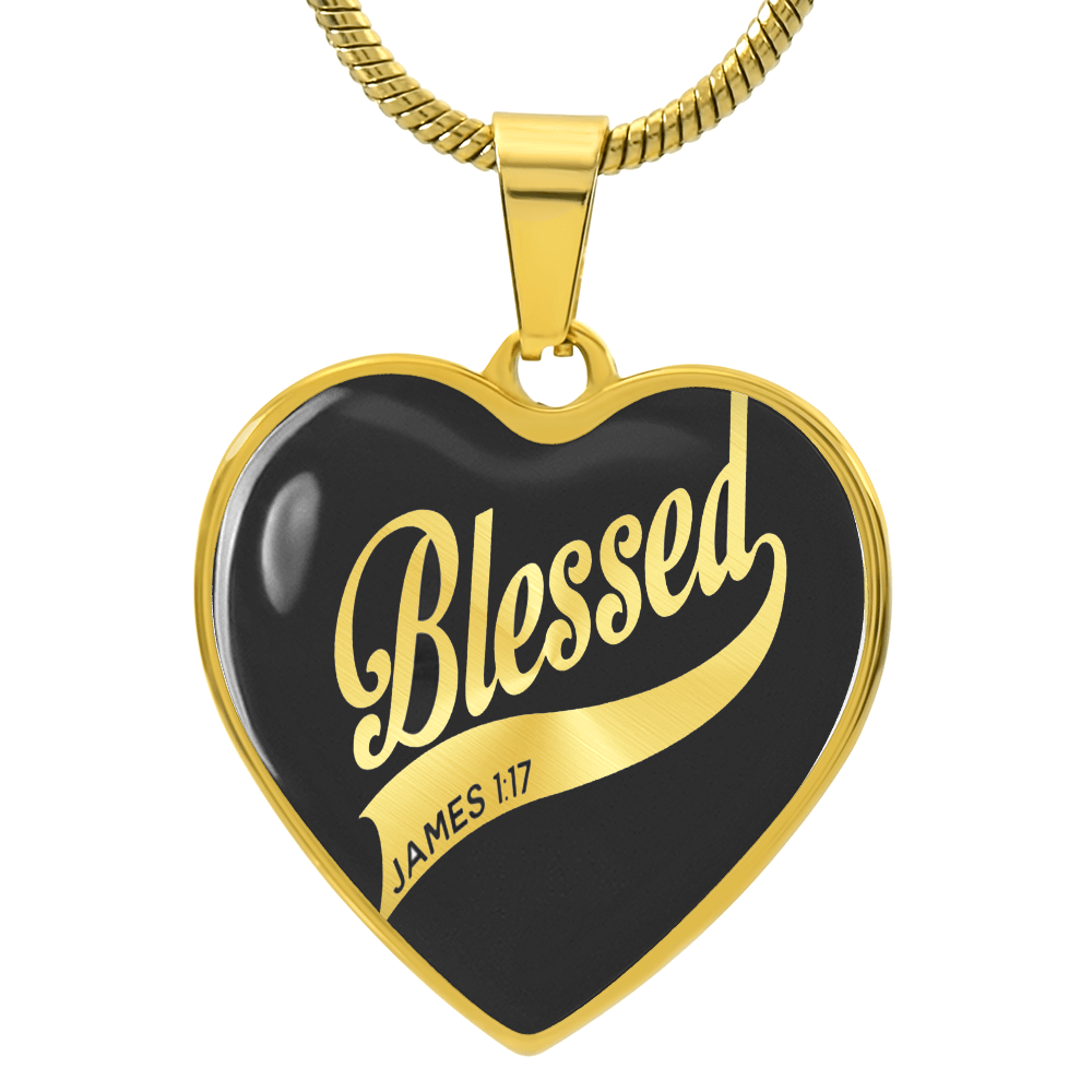 Luxury Graphic Heart Necklace - blessed