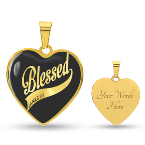 Luxury Graphic Heart Necklace - blessed