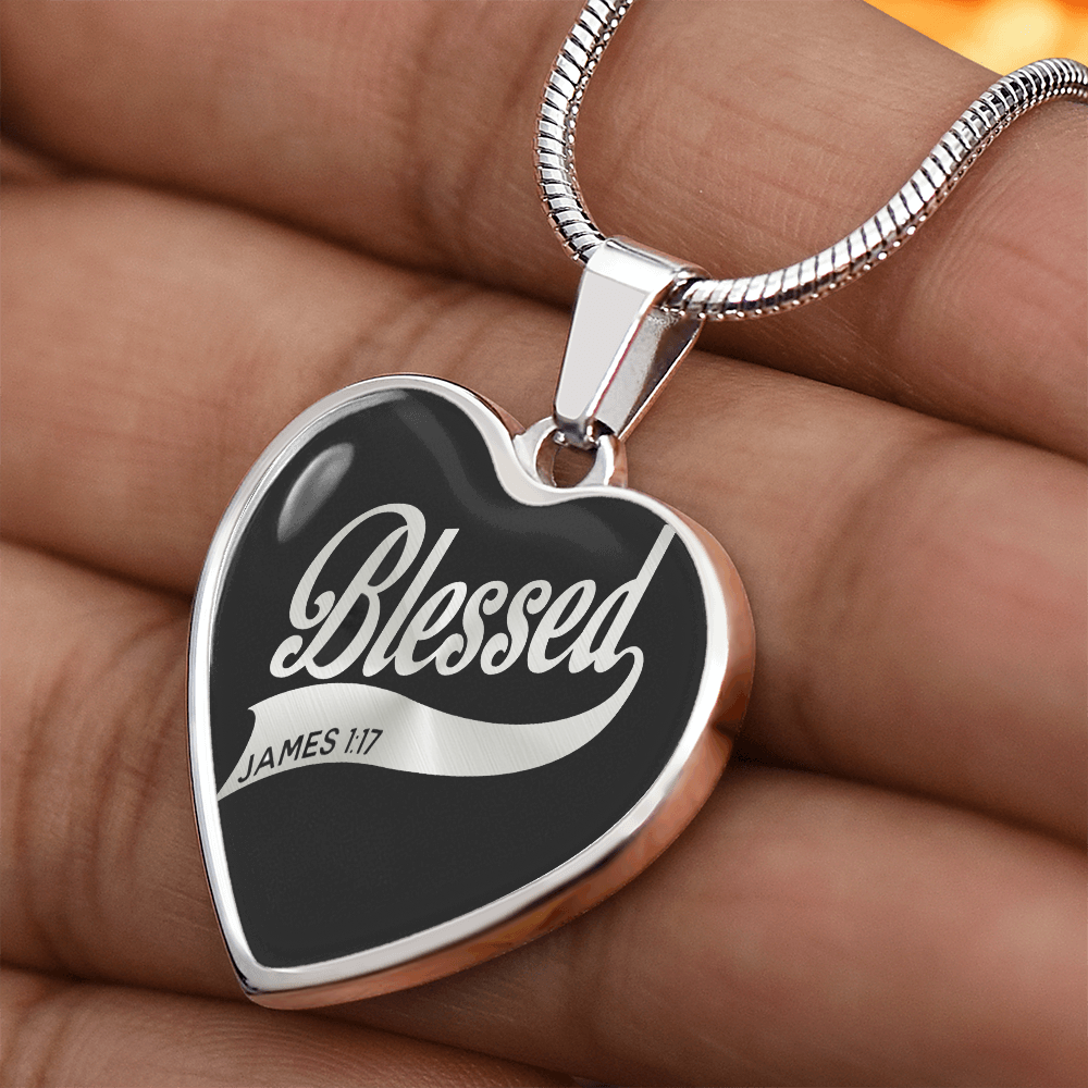 Luxury Graphic Heart Necklace - blessed