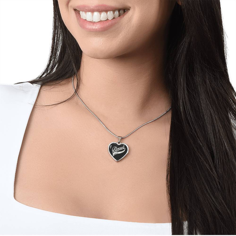 Luxury Graphic Heart Necklace - blessed