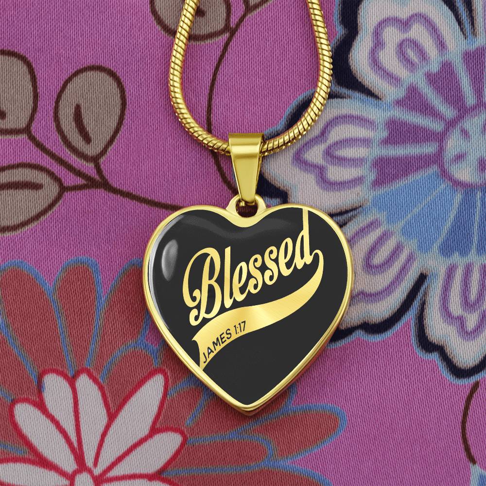 Luxury Graphic Heart Necklace - blessed