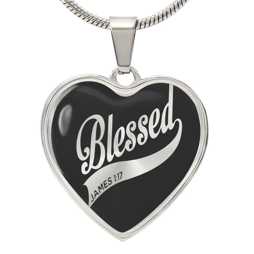 Luxury Graphic Heart Necklace - blessed