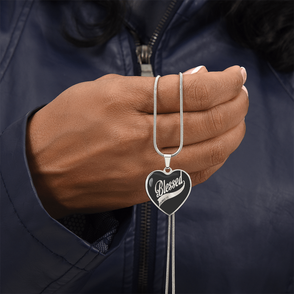 Luxury Graphic Heart Necklace - blessed