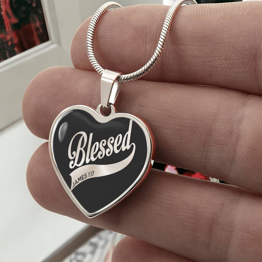 Luxury Graphic Heart Necklace - blessed