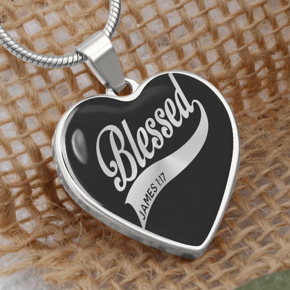 Luxury Graphic Heart Necklace - blessed