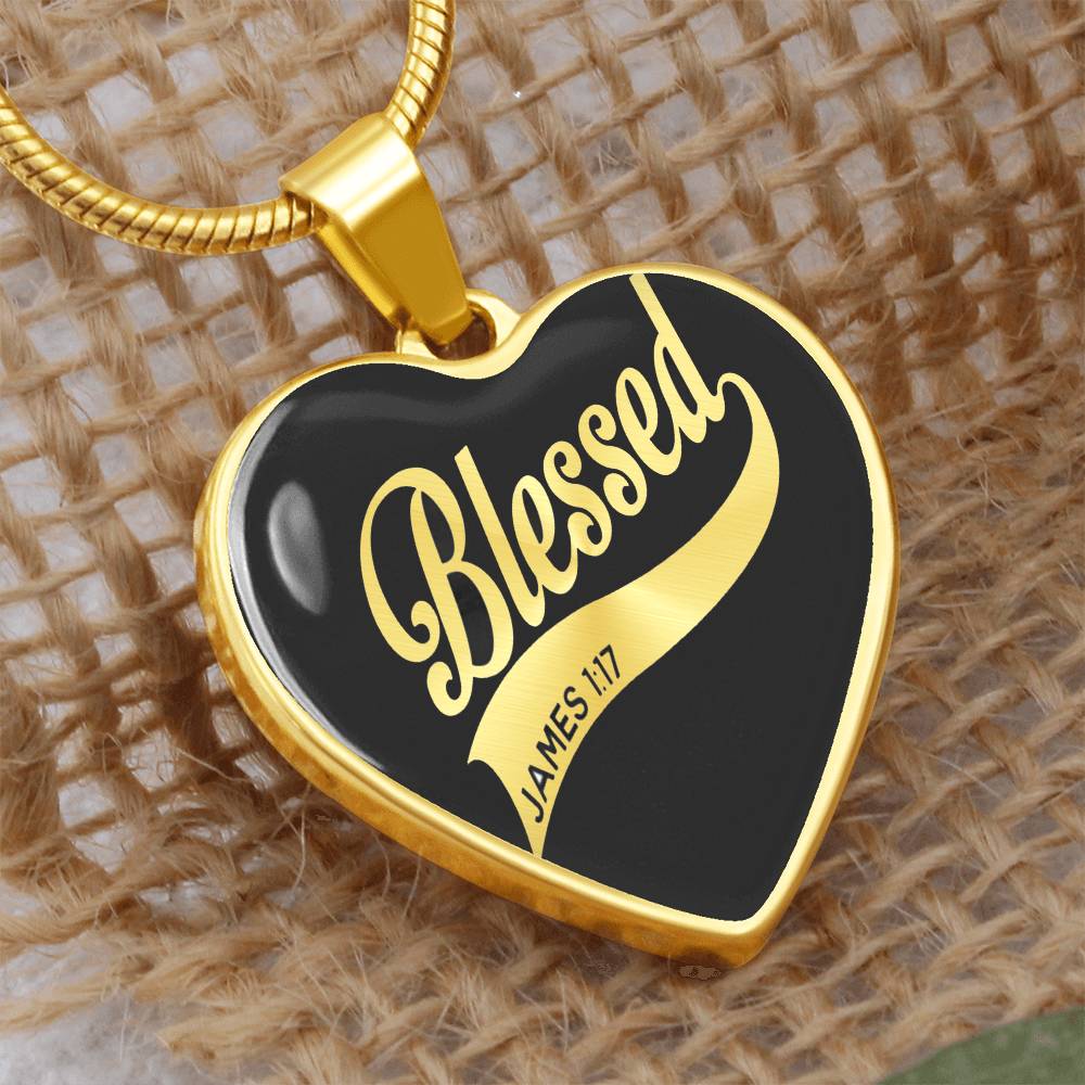 Luxury Graphic Heart Necklace - blessed