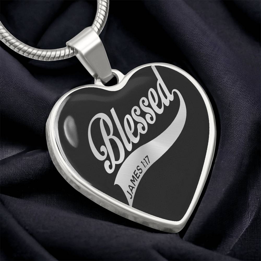 Luxury Graphic Heart Necklace - blessed