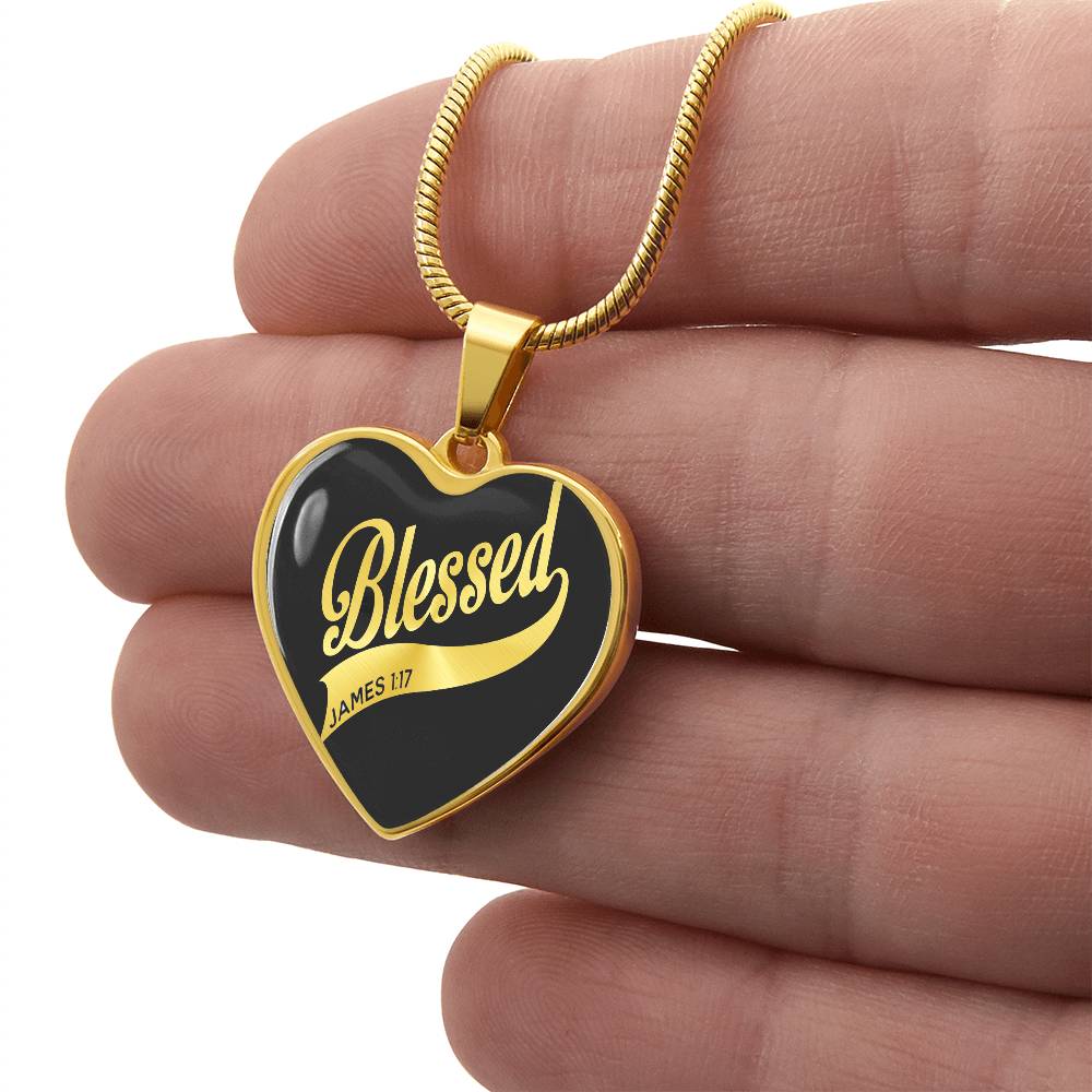 Luxury Graphic Heart Necklace - blessed