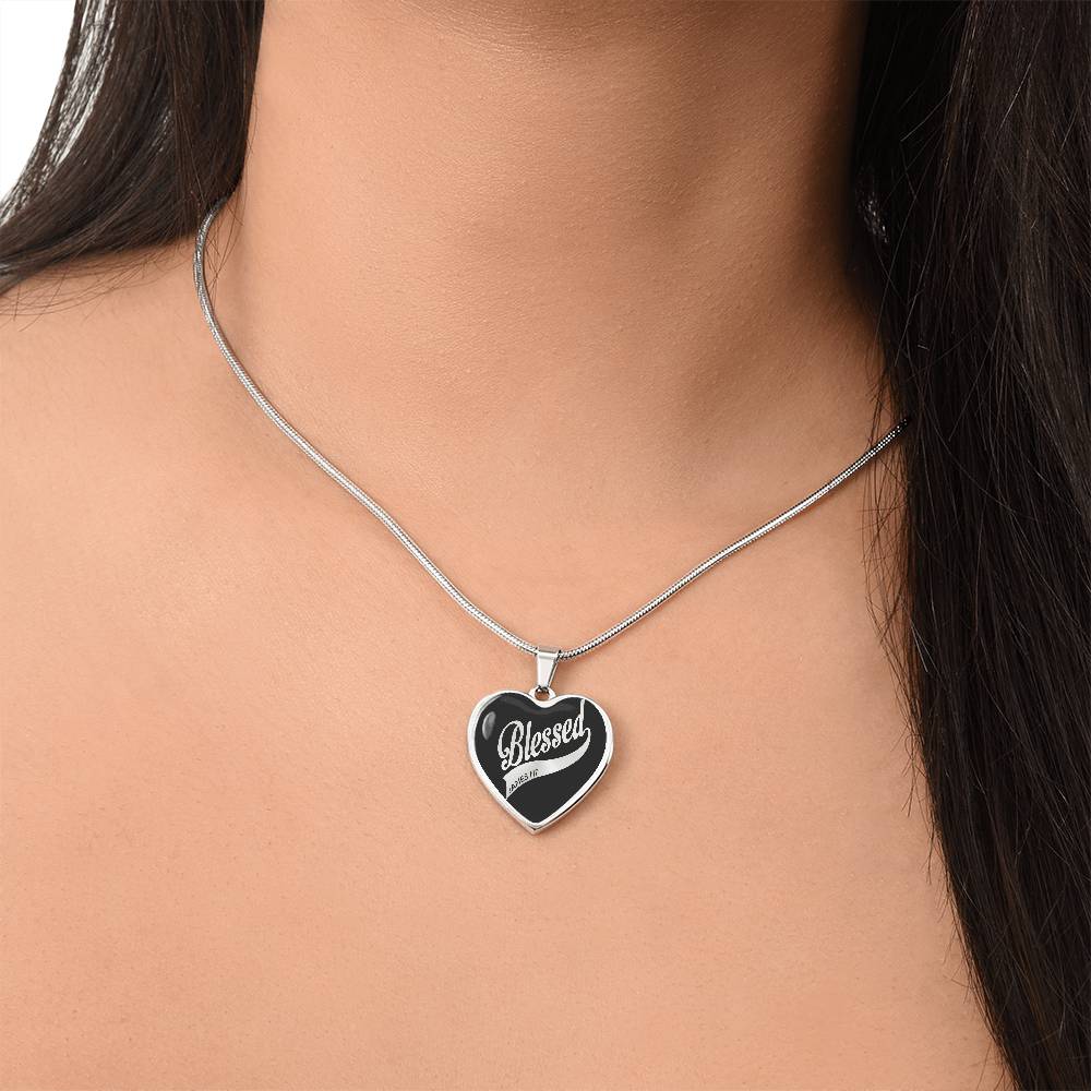 Luxury Graphic Heart Necklace - blessed