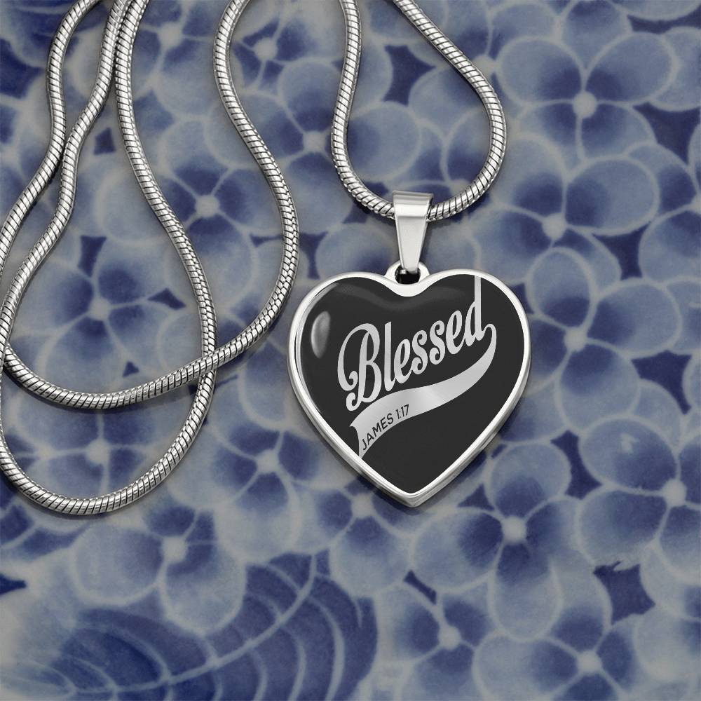 Luxury Graphic Heart Necklace - blessed