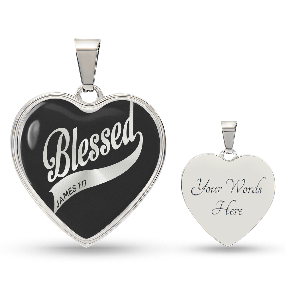 Luxury Graphic Heart Necklace - blessed