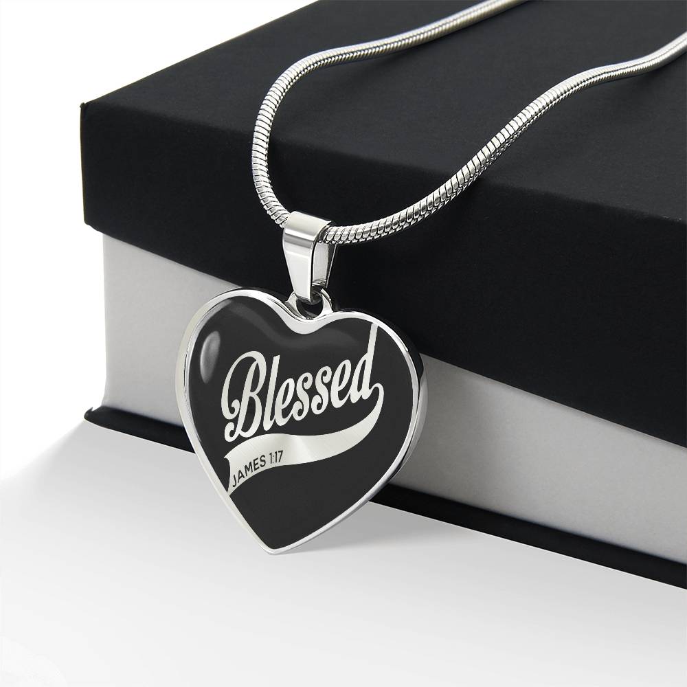 Luxury Graphic Heart Necklace - blessed