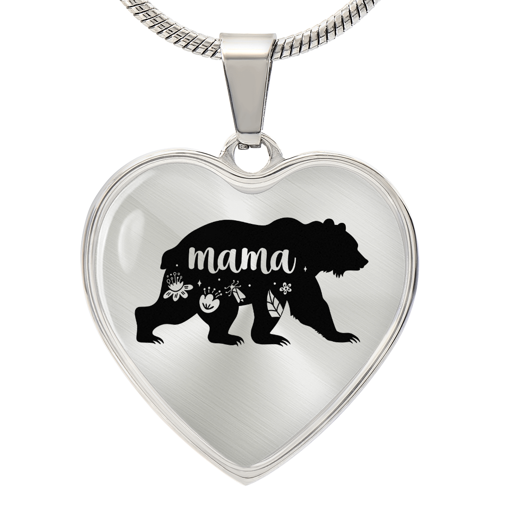 Luxury Graphic Heart Necklace - mama bear