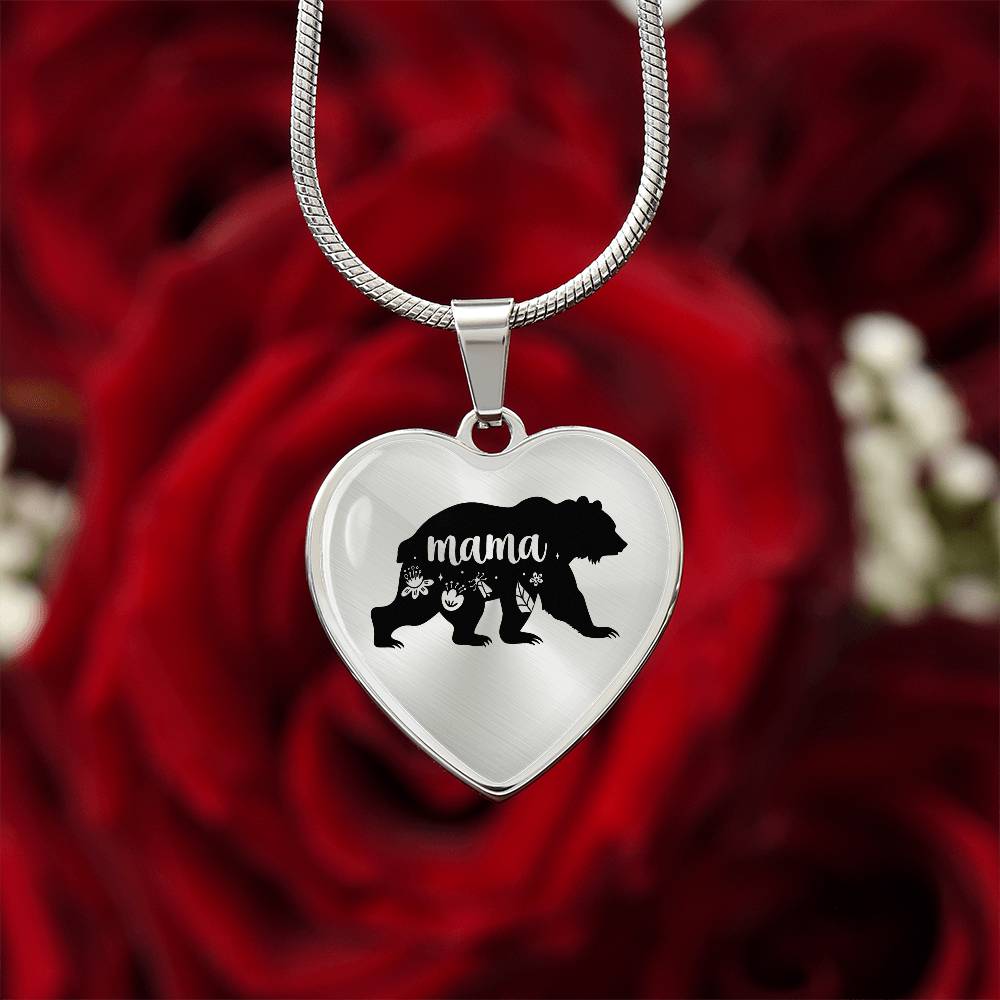 Luxury Graphic Heart Necklace - mama bear