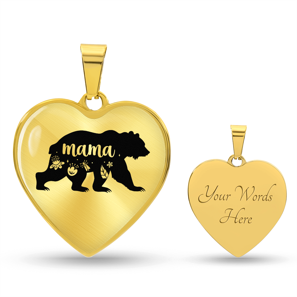 Luxury Graphic Heart Necklace - mama bear