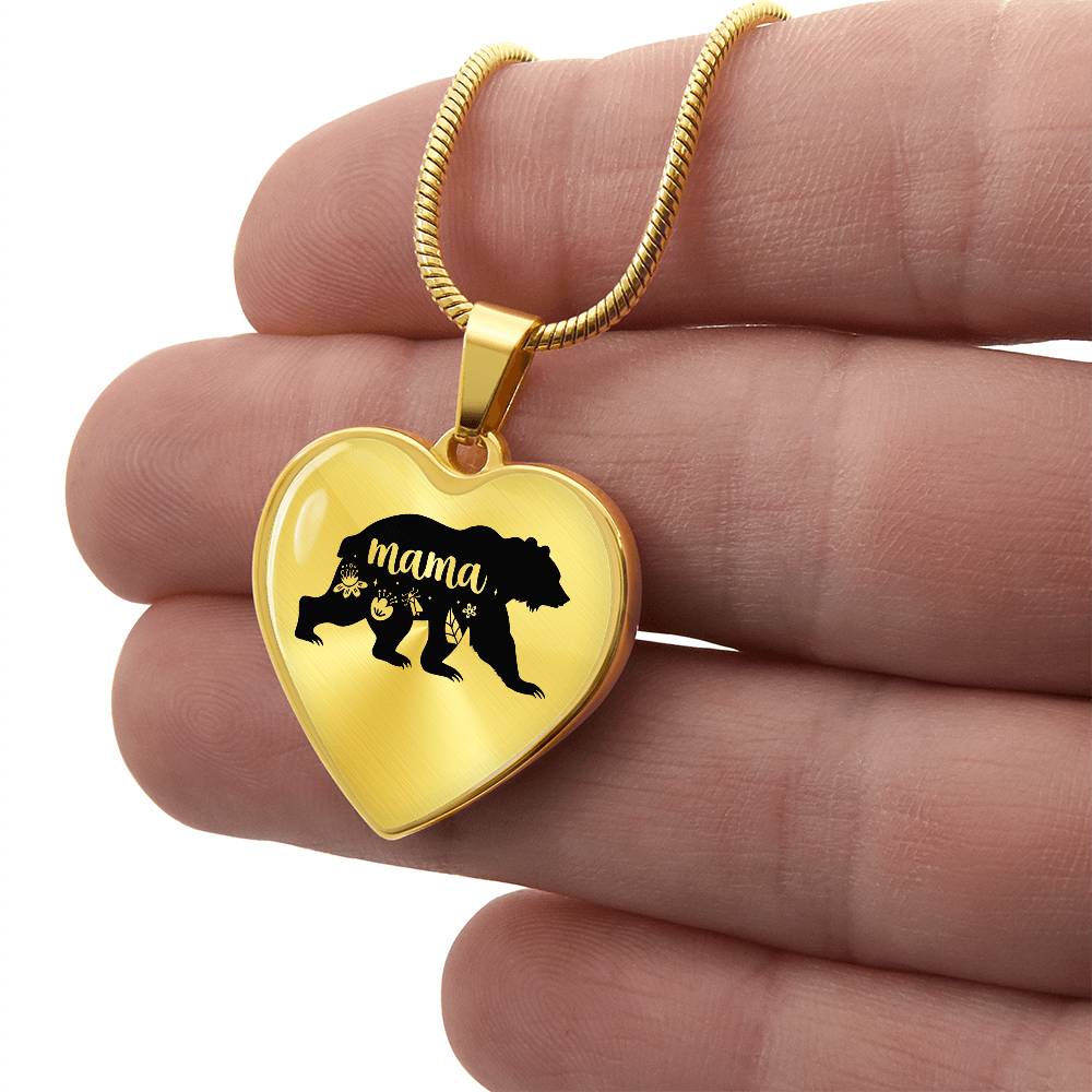 Luxury Graphic Heart Necklace - mama bear