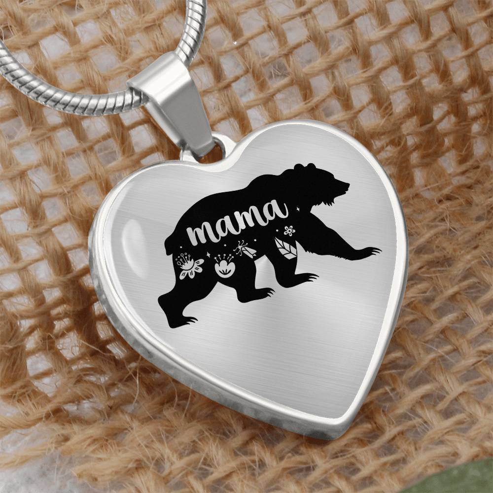 Luxury Graphic Heart Necklace - mama bear