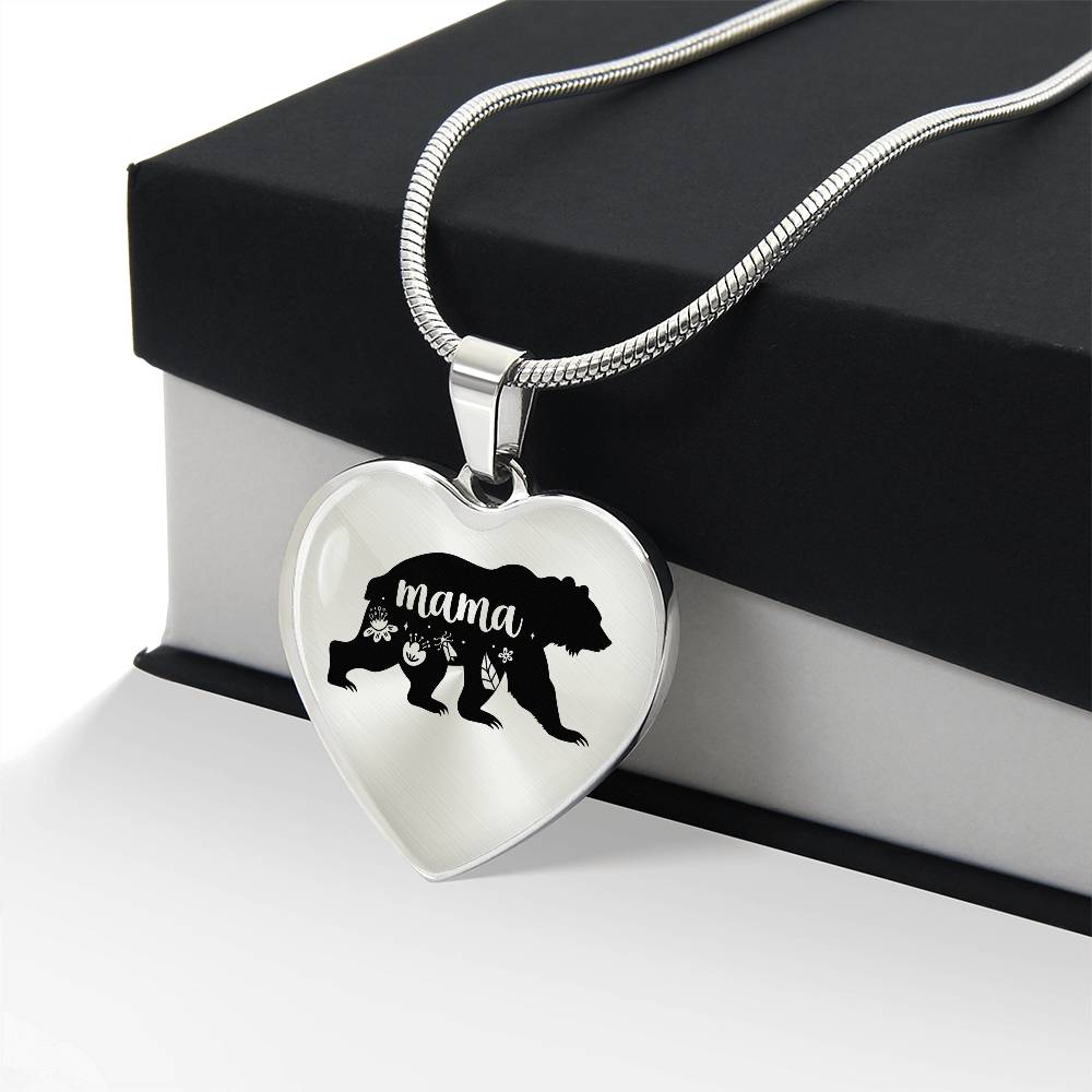 Luxury Graphic Heart Necklace - mama bear