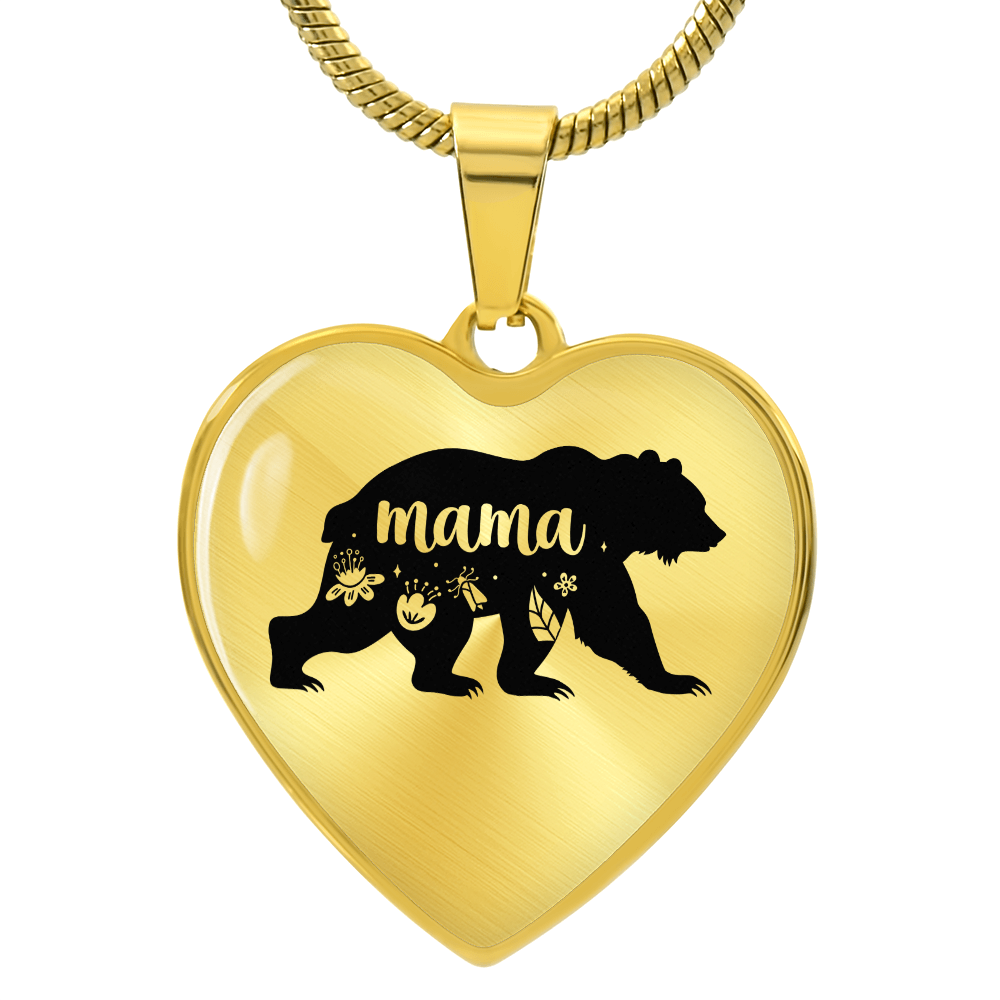 Luxury Graphic Heart Necklace - mama bear