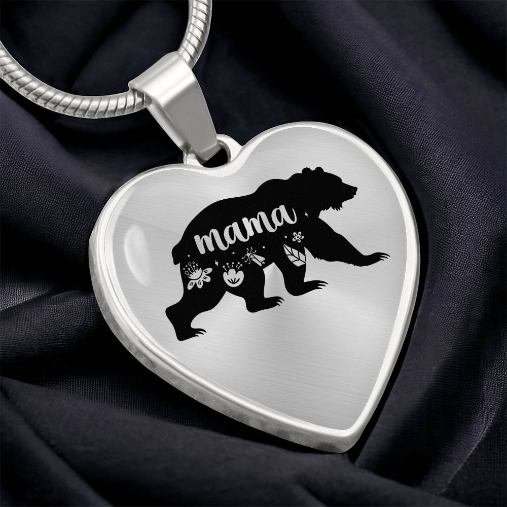 Luxury Graphic Heart Necklace - mama bear