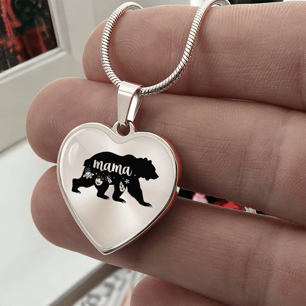 Luxury Graphic Heart Necklace - mama bear