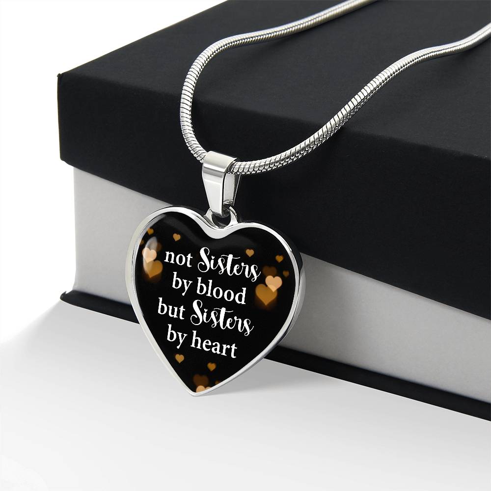 Luxury Graphic Heart Necklace - not sister by blood