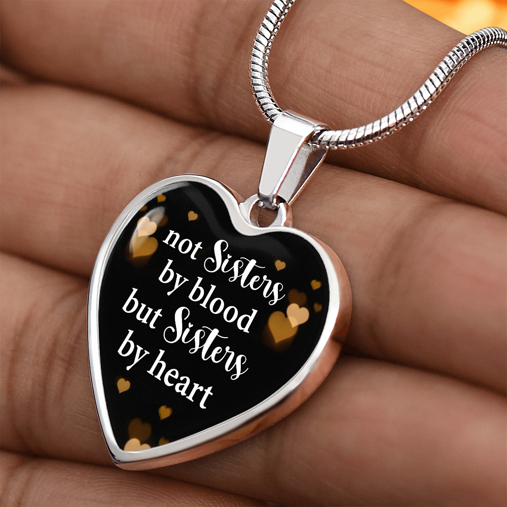 Luxury Graphic Heart Necklace - not sister by blood