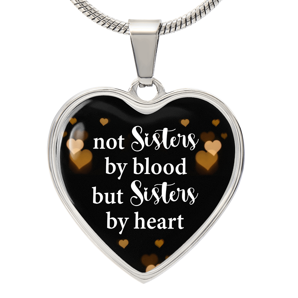 Luxury Graphic Heart Necklace - not sister by blood