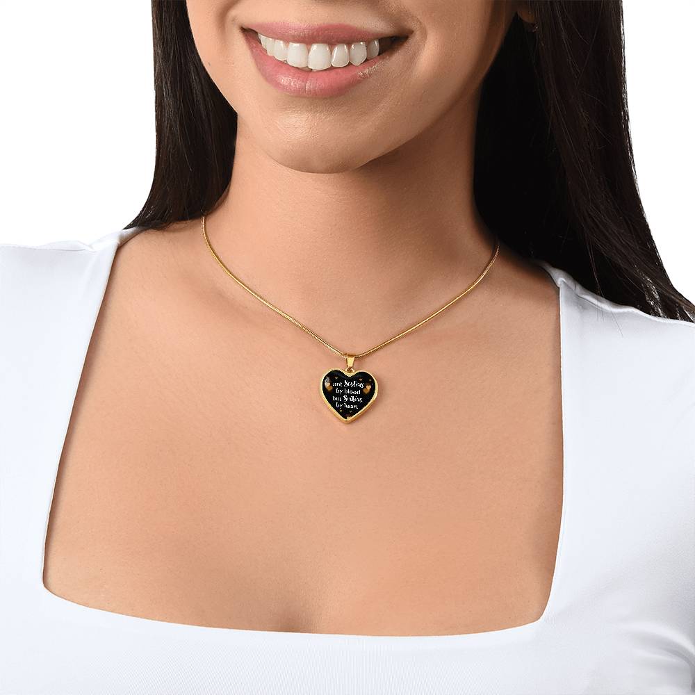 Luxury Graphic Heart Necklace - not sister by blood