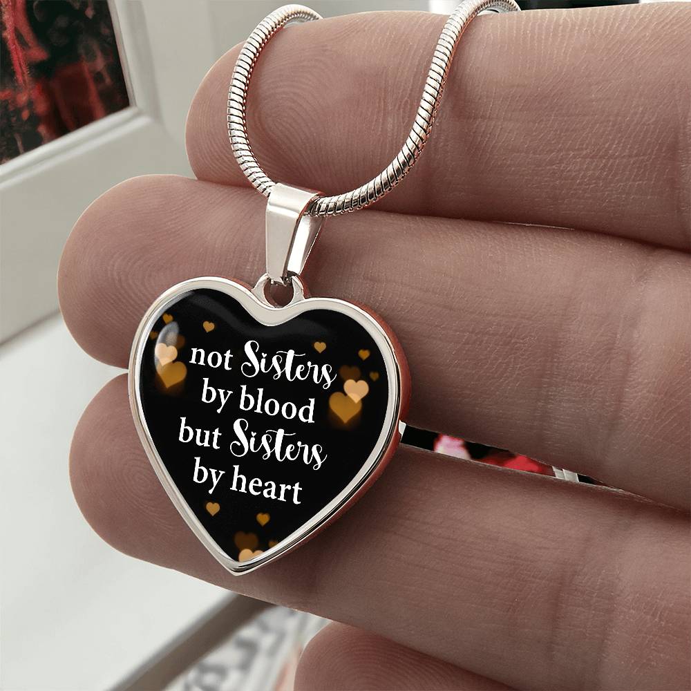 Luxury Graphic Heart Necklace - not sister by blood