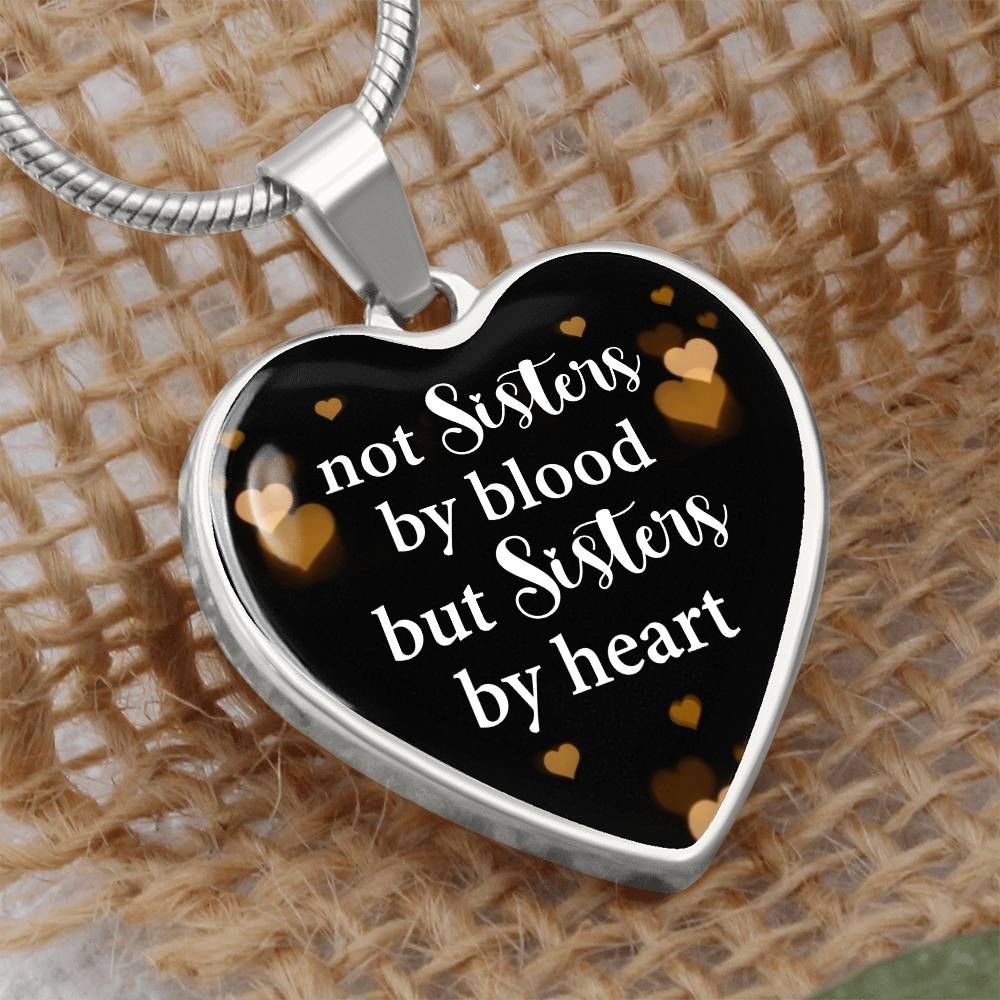 Luxury Graphic Heart Necklace - not sister by blood