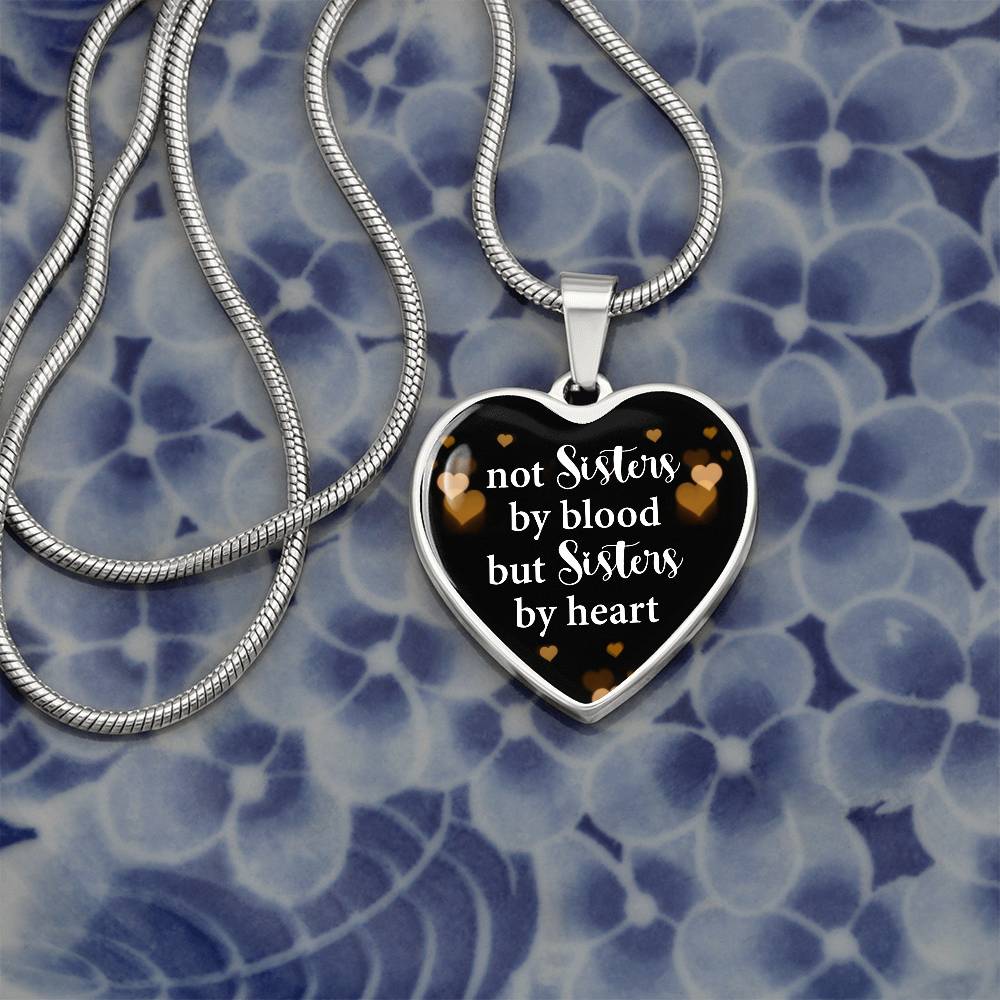 Luxury Graphic Heart Necklace - not sister by blood