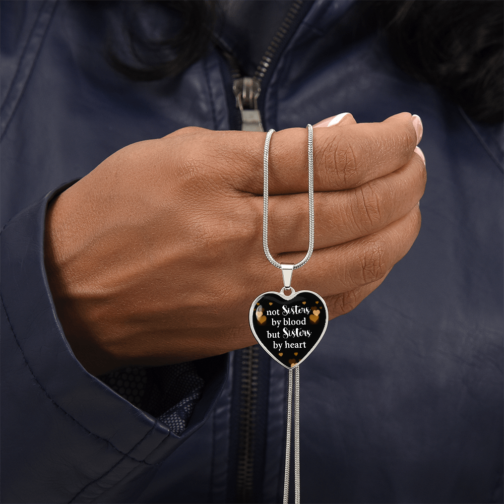 Luxury Graphic Heart Necklace - not sister by blood