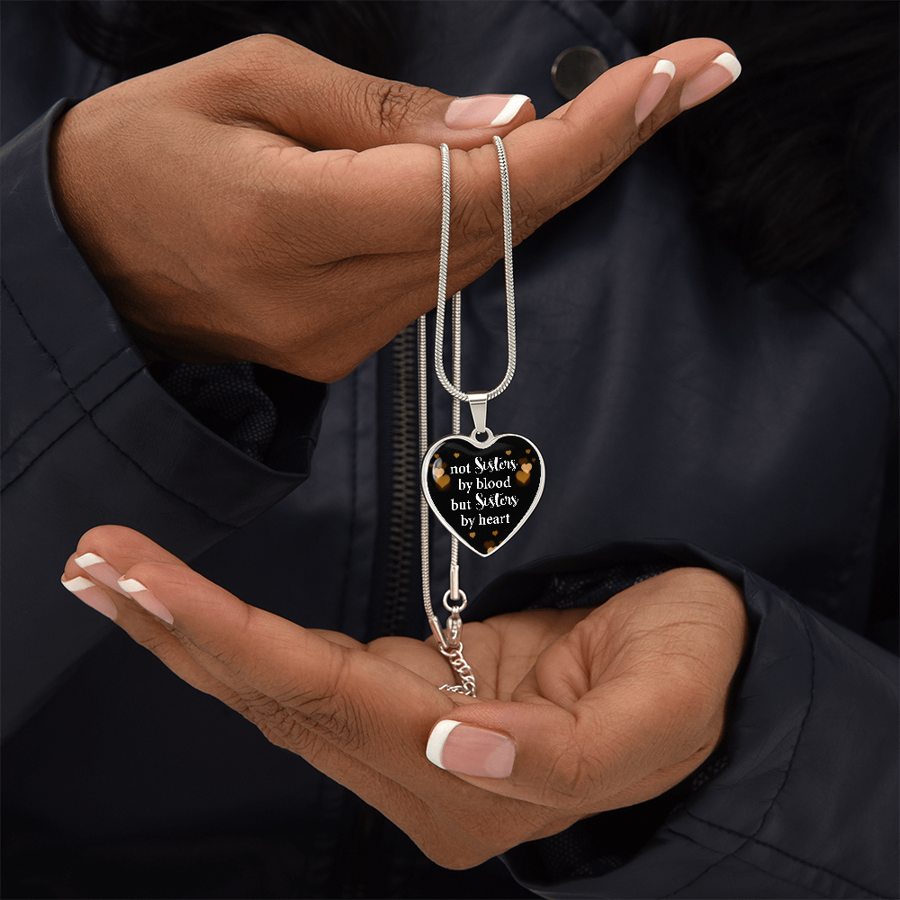 Luxury Graphic Heart Necklace - not sister by blood