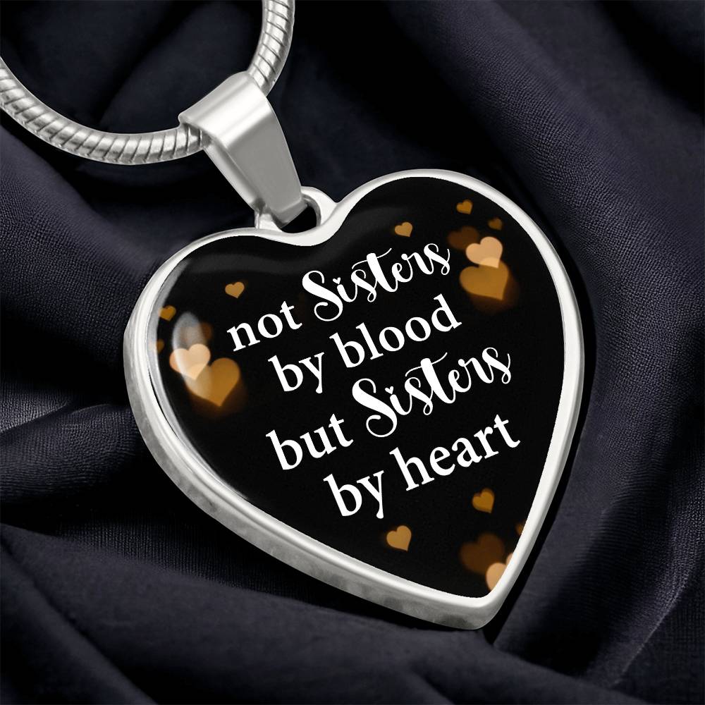 Luxury Graphic Heart Necklace - not sister by blood