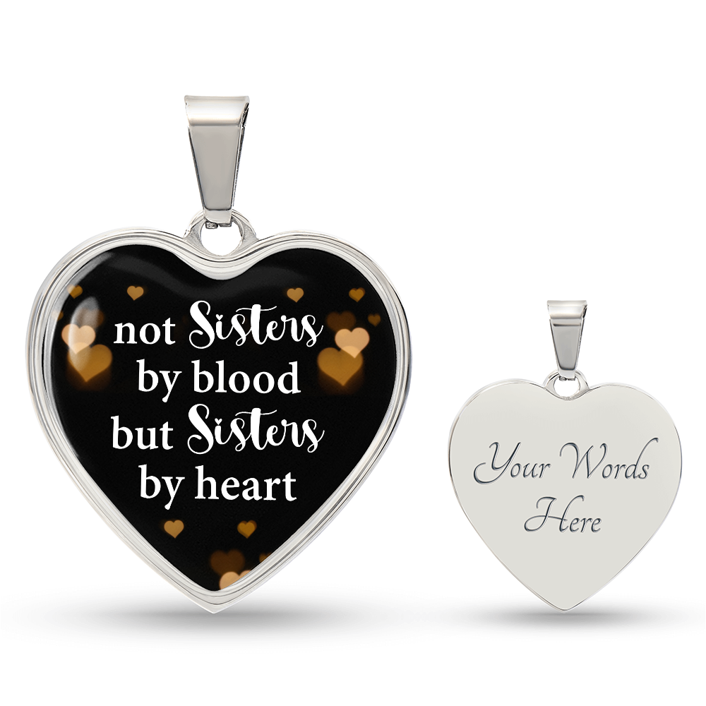 Luxury Graphic Heart Necklace - not sister by blood