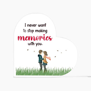 Memories of You - Printed Heart Shaped Acrylic Plaque