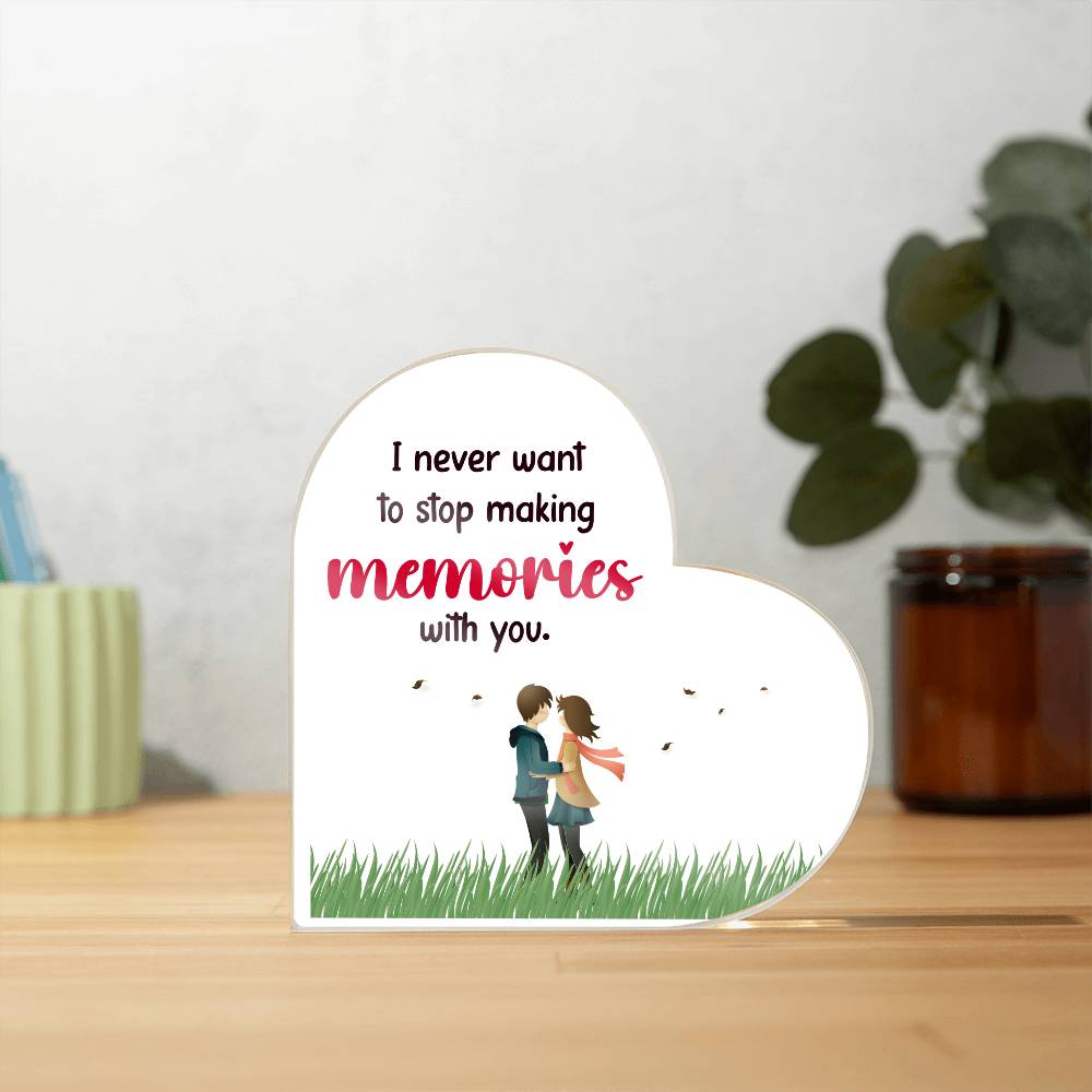 Memories of You - Printed Heart Shaped Acrylic Plaque