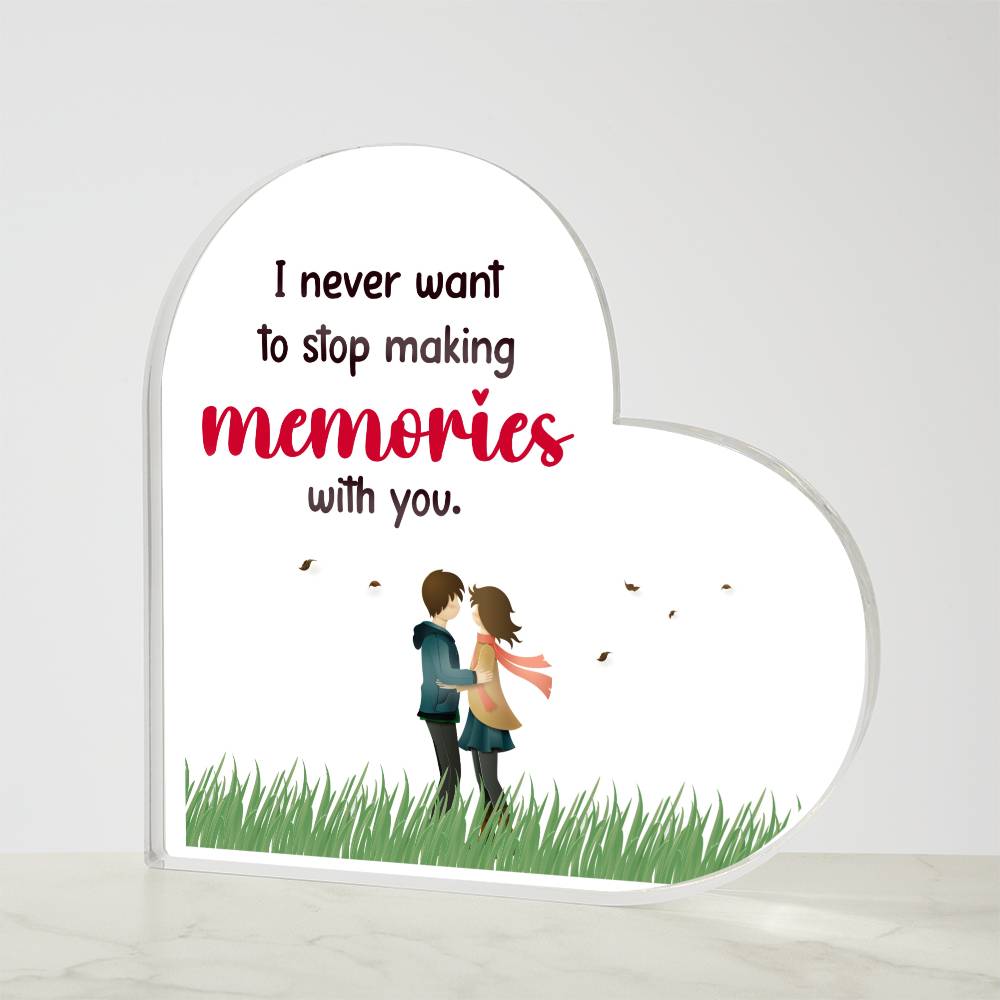 Memories of You - Printed Heart Shaped Acrylic Plaque