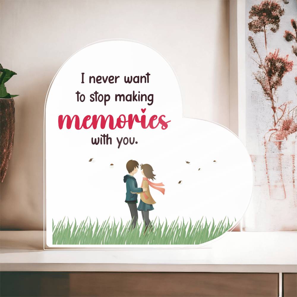 Memories of You - Printed Heart Shaped Acrylic Plaque