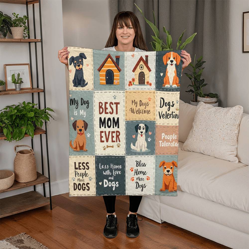 Mink Touch Fleece Blanket - Dog Mom