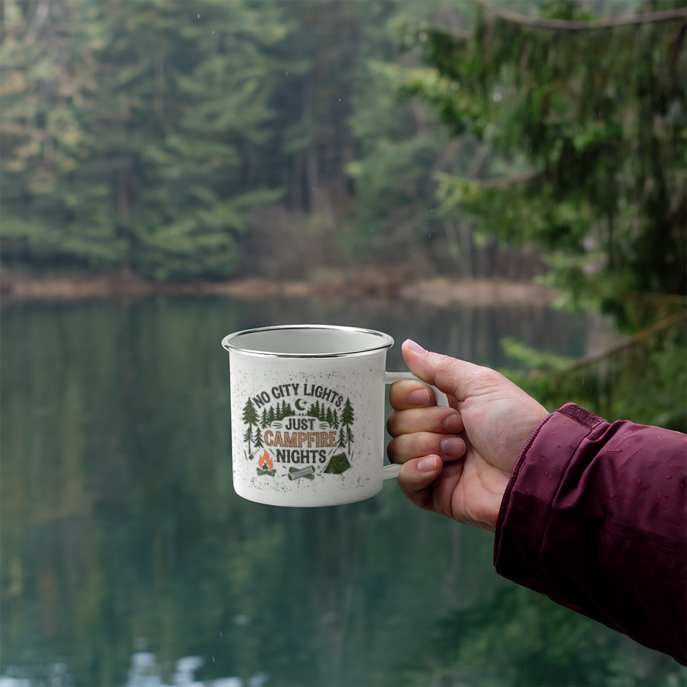 No city light-Enamel Camping Mug