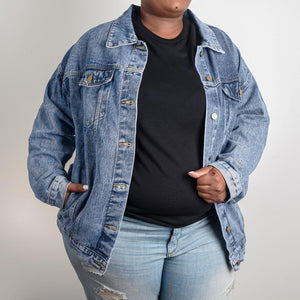 Oversized Women's DTG Denim Jacket - Free Spirit