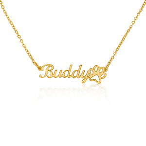 Paw Print Name Necklace